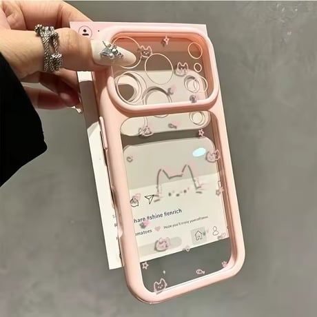 L62547 にゃんこグラフィッククリアiPhoneケース