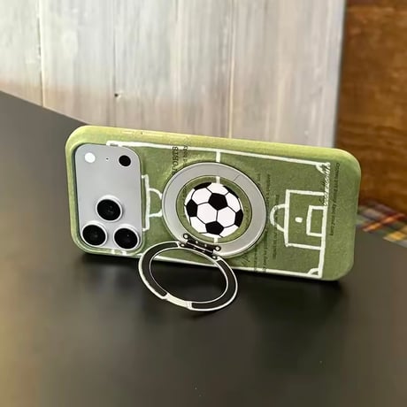 K23207 サッカーフィールド MagSafe対応リング付き iPhoneケース