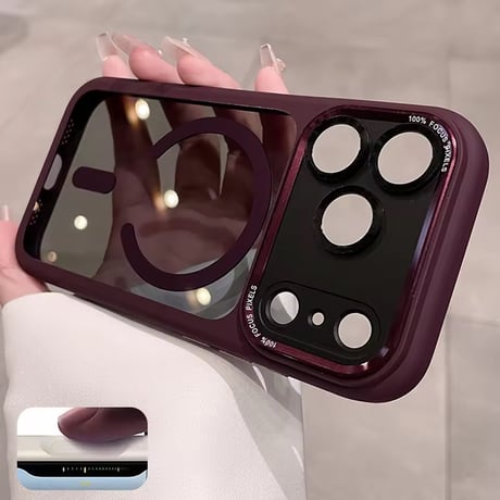 L62526 カラーフレームクリアMagSafeiPhoneケース