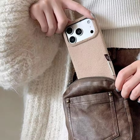 S75989 もこもこボアiPhoneケース