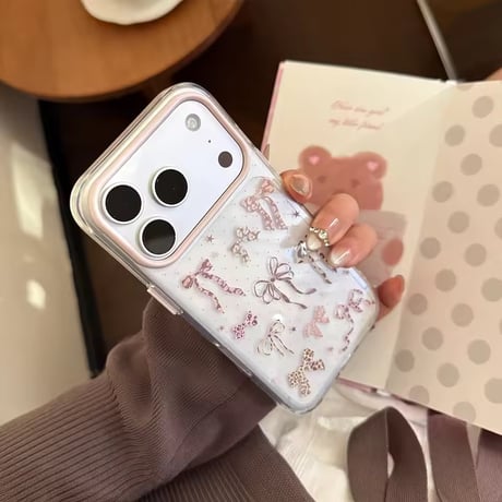 L62494 レオパードリボン クリア iPhoneケース
