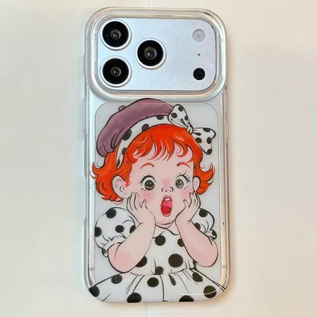 S75757 レトロガールイラスト iPhoneケース