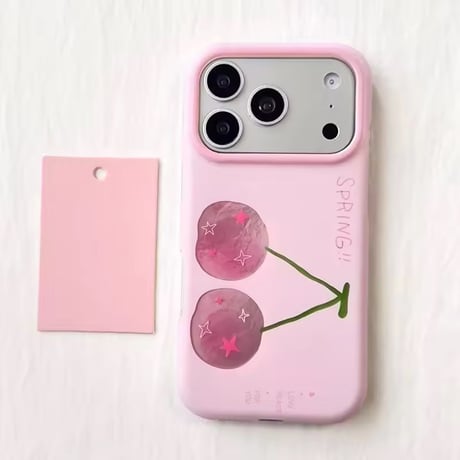 S75758 ピンクチェリー iPhoneケース