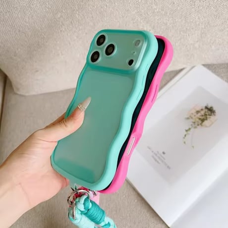 K23328 カラフルロープストラップ付きiPhoneケース