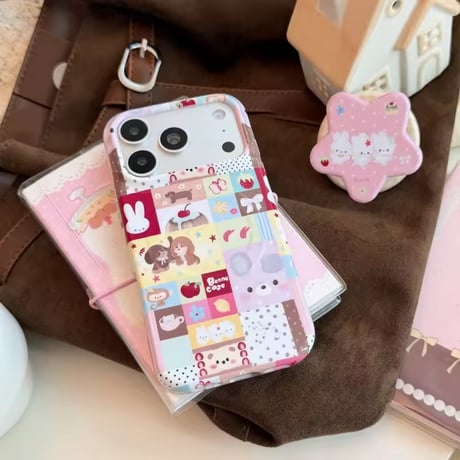 K23305 パステルパッチワークMagSafeソケット付きiPhoneケース