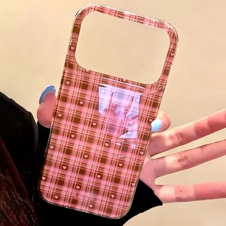 S76010 プチハートタータンチェックiPhoneケース