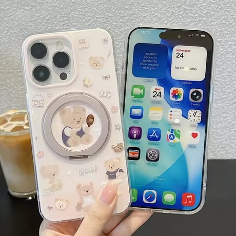 K23255 ゆるかわベア リングスタンド iPhoneケース
