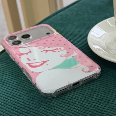 S75768 ガーリーガール ピンク iPhoneケース