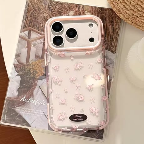 【即納商品】L62450 ローズリボンガーデン iPhoneケース（MagSafe対応あり）
