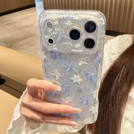S75723 ブルーリリー フラワー iPhoneケース