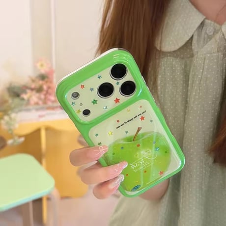 S75888 フレッシュグリーンアップルスターiPhoneケース