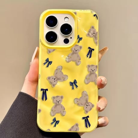【即納商品】S75539 くまリボンパターンiPhoneケース