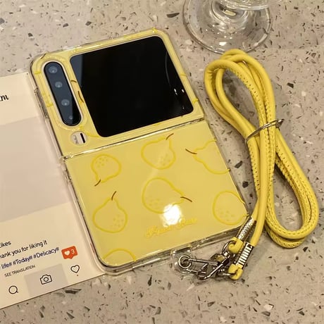 G0155 ストラップ付きフルーツラインGalaxyFlipケース