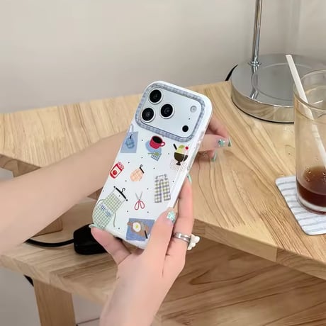 S76008 チェックキッチンiPhoneケース