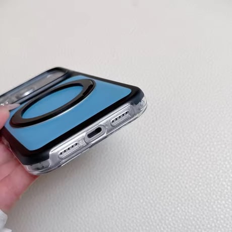 K23299 バイカラーリングスタンド付きiPhoneケース