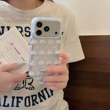 L62491 ふわふわパピー クリアiPhoneケース