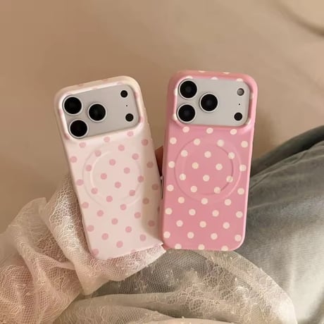 【即納商品】S75589 ピンクドットMagSafe対応iPhoneケース