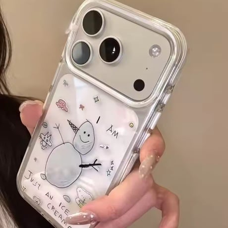 L62530 ゆるゆきだるまクリアiPhoneケース