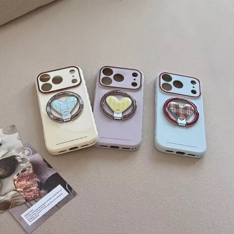 K23209 ハートリングスタンド付き MagSafe対応 iPhoneケース