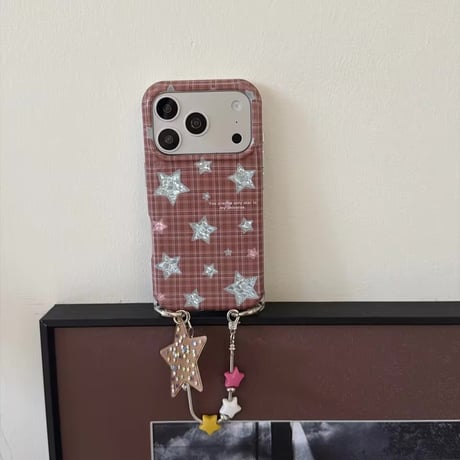 S75895 きらきらスターチェックiPhoneケース