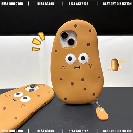 S75962 ポテトキャラクターチャーム付きiPhoneケース