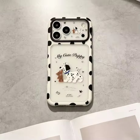 S76006 ダルメシアン＆テディベアiPhoneケース