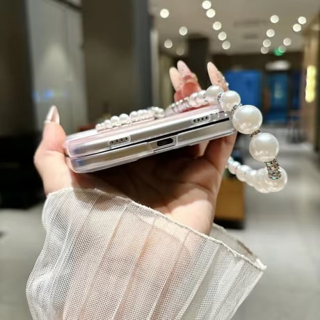 S75985 ドット＆チェックパールハートiPhoneDuo