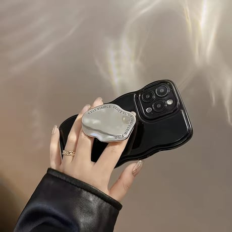 【即納商品】K22954 メタルプレートグリップ ウェーブミラー iPhoneケース