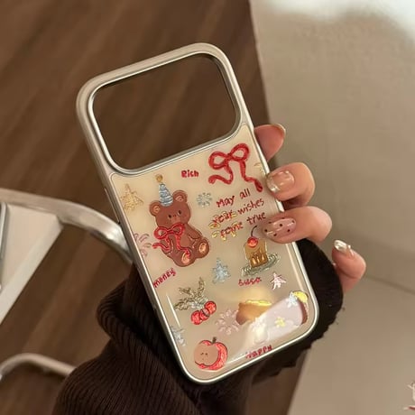 S75766 リボンベア＆スイーツ クリア iPhoneケース
