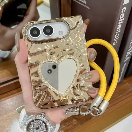 K23280 ハートミラー＆スタンド ストラップ付き iPhoneDuoケース