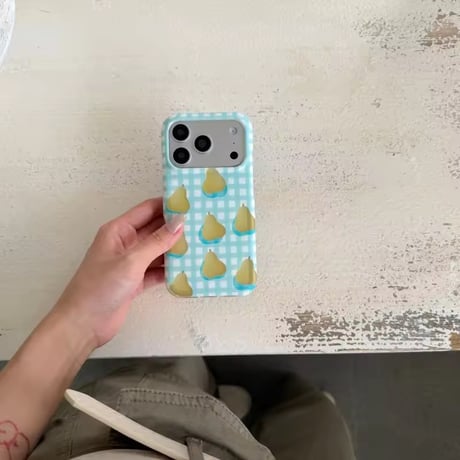 S75777 洋なしチェック iPhoneケース
