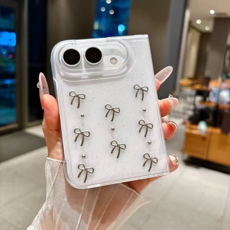 L62527 きらきらリボンiPhoneDuoケース