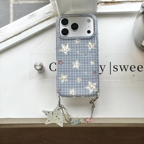 S75895 きらきらスターチェックiPhoneケース