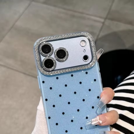 K23286 キラキラドットビーズストラップiPhoneケース
