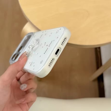 S75976 キラキラハートリボンiPhoneケース
