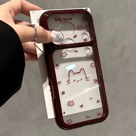 L62547 にゃんこグラフィッククリアiPhoneケース