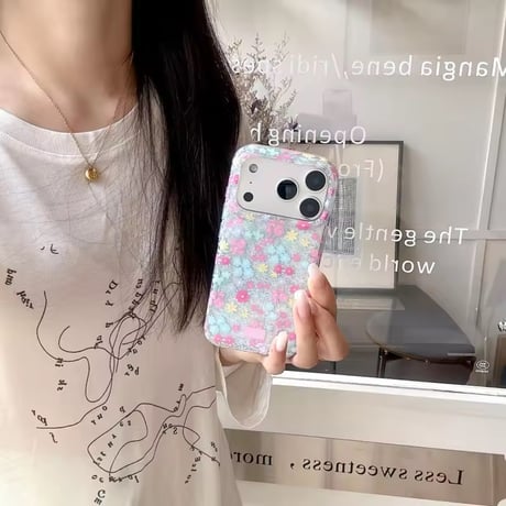 S75923 きらめき小花リボンiPhoneケース
