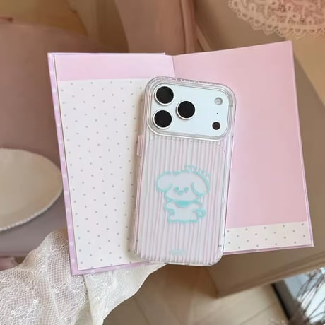 S75745 ゆるアニマル ストライプ iPhoneケース