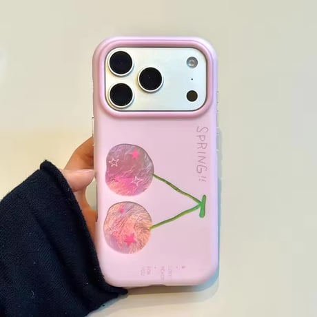 S75758 ピンクチェリー iPhoneケース