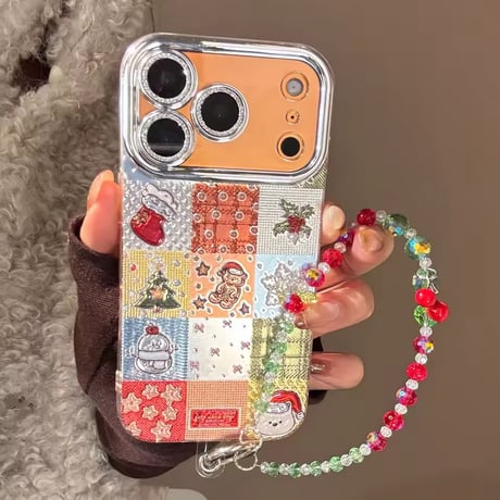 S75898 ホリデーパッチワークiPhoneケース