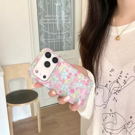 S75923 きらめき小花リボンiPhoneケース