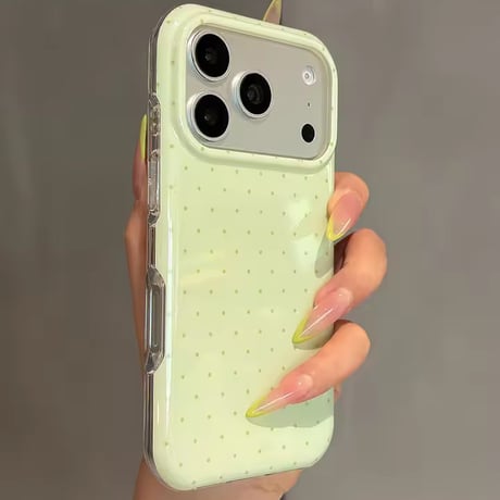K23199 アップルグリップ付き ドット iPhoneケース