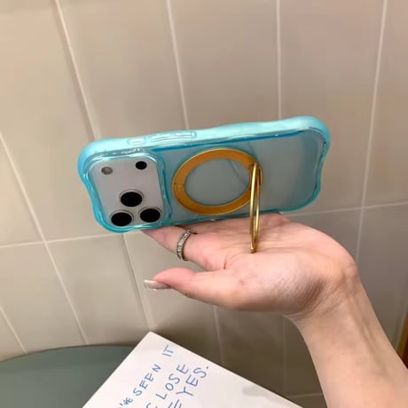 K23196 クリアカラー リングスタンド iPhoneケース