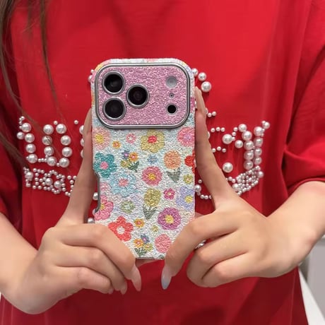 S75747 パステルフラワー iPhoneケース