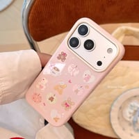 S75935 ピンクベアステッカーiPhoneケース