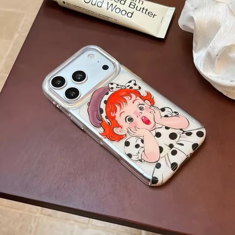S75757 レトロガールイラスト iPhoneケース
