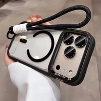 【即納商品】K23022 カラーフレームストラップMagSafeクリアiPhoneケース