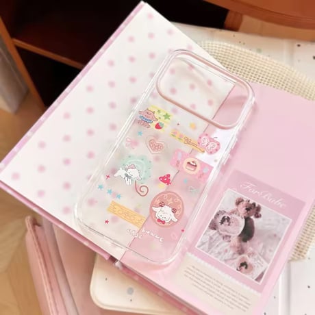 L62541 パステルステッカークリアiPhoneケース
