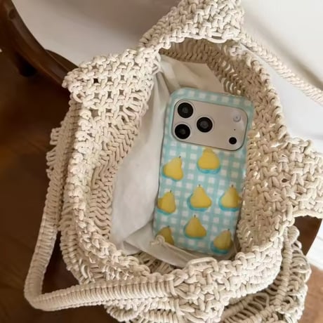 S75777 洋なしチェック iPhoneケース