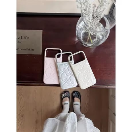 S75843 リボンエンボス iPhoneケース